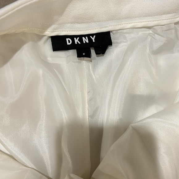 DKNY off white lined ankle length wide leg pant size 8 - Picture 8 of 9